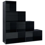 NNEVL Book Cabinet/Room Divider High Gloss Black 155x24x160 cm Chipboard