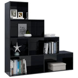 NNEVL Book Cabinet/Room Divider High Gloss Black 155x24x160 cm Chipboard