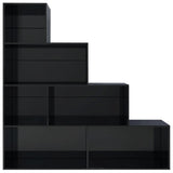 NNEVL Book Cabinet/Room Divider High Gloss Black 155x24x160 cm Chipboard