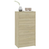 NNEVL Sideboard with 6 Drawers Sonoma Oak 50x34x96 cm Chipboard