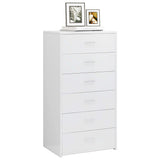 NNEVL Sideboard with 6 Drawers High Gloss White 50x34x96 cm Chipboard