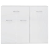NNEVL Sideboard High Gloss White 88x30x70 cm Engineered Wood