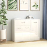 NNEVL Sideboard High Gloss White 88x30x70 cm Engineered Wood