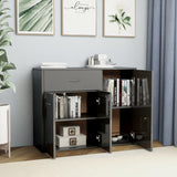 NNEVL Sideboard High Gloss Grey 88x30x70 cm Chipboard