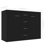 NNEVL Sideboard Black 88x30x65 cm Chipboard