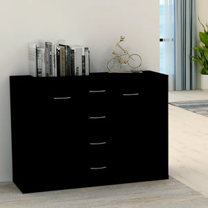 NNEVL Sideboard Black 88x30x65 cm Chipboard