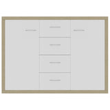 NNEVL Sideboard White and Sonoma Oak 88x30x65 cm Chipboard