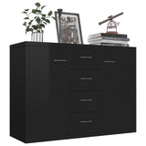NNEVL Sideboard High Gloss Black 88x30x65 cm Chipboard