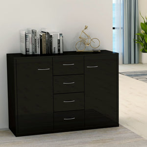 NNEVL Sideboard High Gloss Black 88x30x65 cm Chipboard