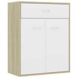 NNEVL Sideboard White and Sonoma Oak 60x30x75 cm Chipboard
