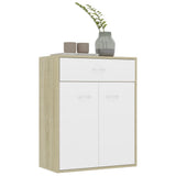 NNEVL Sideboard White and Sonoma Oak 60x30x75 cm Chipboard