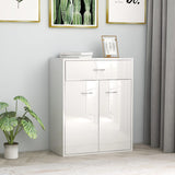 NNEVL Sideboard High Gloss White 60x30x75 cm Chipboard