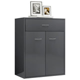 NNEVL Sideboard High Gloss Grey 60x30x75 cm Chipboard