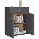 NNEVL Sideboard High Gloss Grey 60x30x75 cm Chipboard