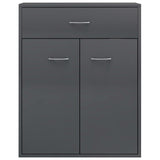NNEVL Sideboard High Gloss Grey 60x30x75 cm Chipboard
