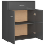 NNEVL Sideboard High Gloss Grey 60x30x75 cm Chipboard