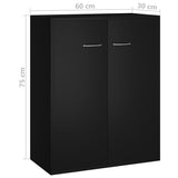 NNEVL Sideboard Black 60x30x75 cm Chipboard