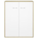 NNEVL Sideboard White and Sonoma Oak 60x30x75 cm Engineered Wood