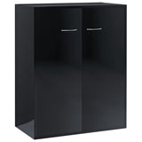 NNEVL Sideboard High Gloss Black 60x30x75 cm Chipboard