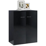 NNEVL Sideboard High Gloss Black 60x30x75 cm Chipboard
