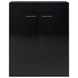 NNEVL Sideboard High Gloss Black 60x30x75 cm Chipboard