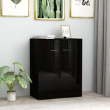 NNEVL Sideboard High Gloss Black 60x30x75 cm Chipboard