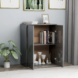 NNEVL Sideboard High Gloss Grey 60x30x75 cm Chipboard