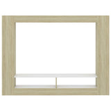 NNEVL TV Cabinet White and Sonoma Oak 152x22x113 cm Engineered Wood