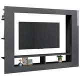 NNEVL TV Cabinet High Gloss Grey 152x22x113 cm Chipboard