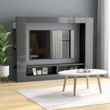 NNEVL TV Cabinet High Gloss Grey 152x22x113 cm Chipboard
