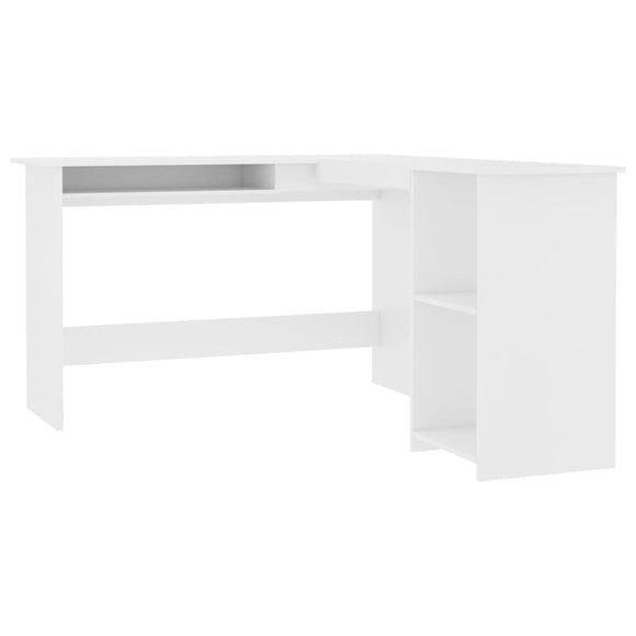 NNEVL L-Shaped Corner Desk White 120x140x75 cm Engineered Wood