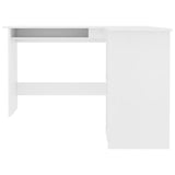 NNEVL L-Shaped Corner Desk White 120x140x75 cm Engineered Wood