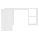 NNEVL L-Shaped Corner Desk White 120x140x75 cm Engineered Wood