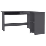 NNEVL L-Shaped Corner Desk Grey 120x140x75 cm Engineered Wood