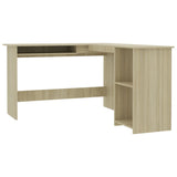NNEVL L-Shaped Corner Desk Sonoma Oak 120x140x75 cm Chipboard
