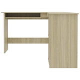 NNEVL L-Shaped Corner Desk Sonoma Oak 120x140x75 cm Chipboard