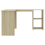 NNEVL L-Shaped Corner Desk Sonoma Oak 120x140x75 cm Chipboard