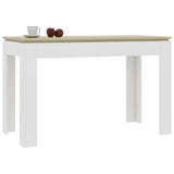 NNEVL Dining Table White and Sonoma Oak 120x60x76 cm Engineered Wood