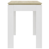 NNEVL Dining Table White and Sonoma Oak 120x60x76 cm Engineered Wood