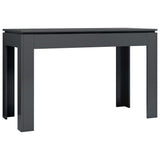 NNEVL Dining Table High Gloss Grey 120x60x76 cm Chipboard