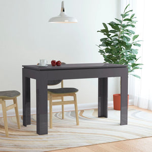 NNEVL Dining Table High Gloss Grey 120x60x76 cm Chipboard