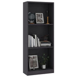 NNEVL 3-Tier Book Cabinet Grey 40x24x108 cm Engineered Wood