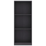 NNEVL 3-Tier Book Cabinet Grey 40x24x108 cm Engineered Wood