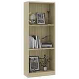 NNEVL 3-Tier Book Cabinet Sonoma Oak 40x24x108 cm Engineered Wood