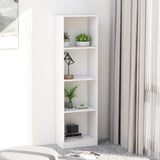 NNEVL 4-Tier Book Cabinet White 40x24x142 cm Engineered Wood