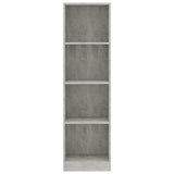 NNEVL 4-Tier Book Cabinet Concrete Grey 40x24x142 cm Engineered Wood