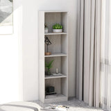 NNEVL 4-Tier Book Cabinet Concrete Grey 40x24x142 cm Engineered Wood