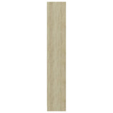 NNEVL 4-Tier Book Cabinet White and Sonoma Oak 40x24x142 cm Engineered Wood