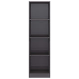 NNEVL 4-Tier Book Cabinet High Gloss Grey 40x24x142 cm Chipboard