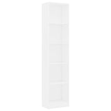 NNEVL 5-Tier Book Cabinet White 40x24x175 cm Engineered Wood